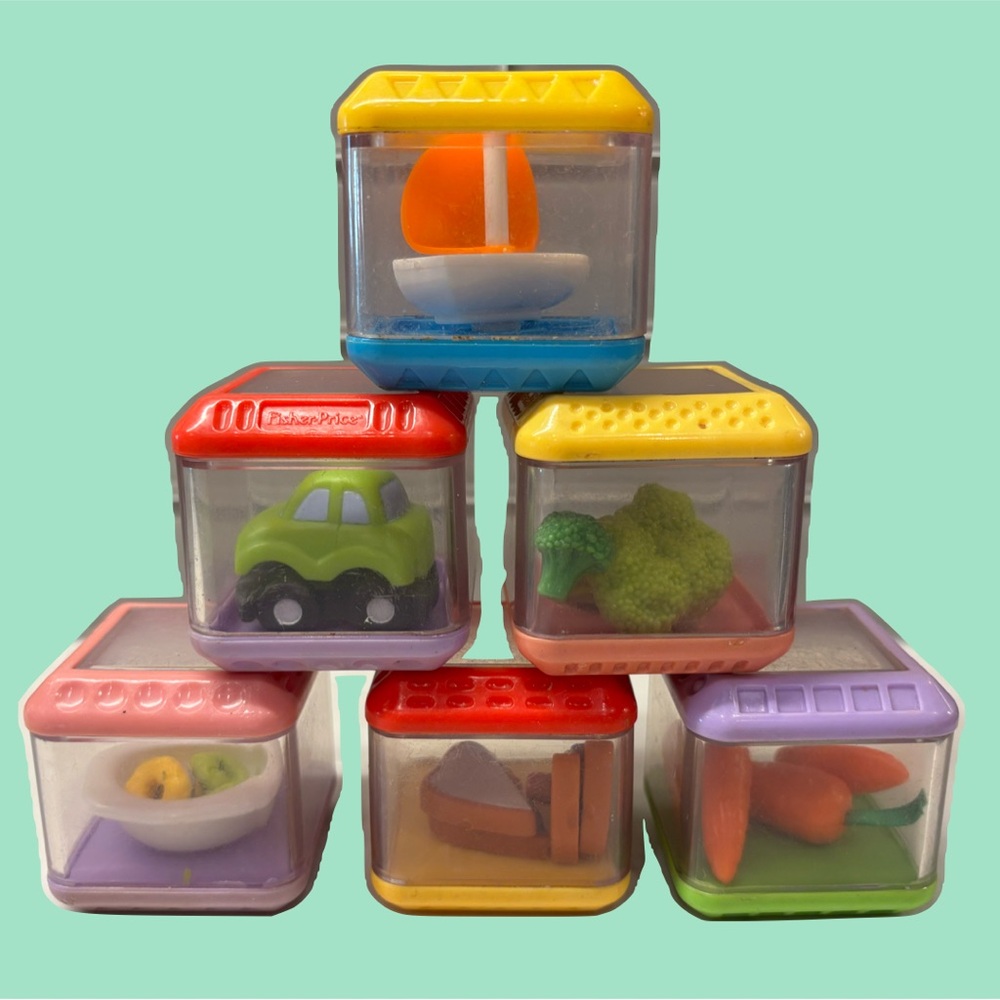 Fisher-Price Stack & Discover Blocks with Red, Yellow, and Purple